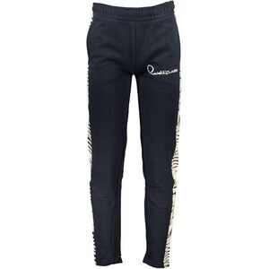 Cavalli Class Slim Fit Printed Side Stripe Pants Men Blue Bottoms